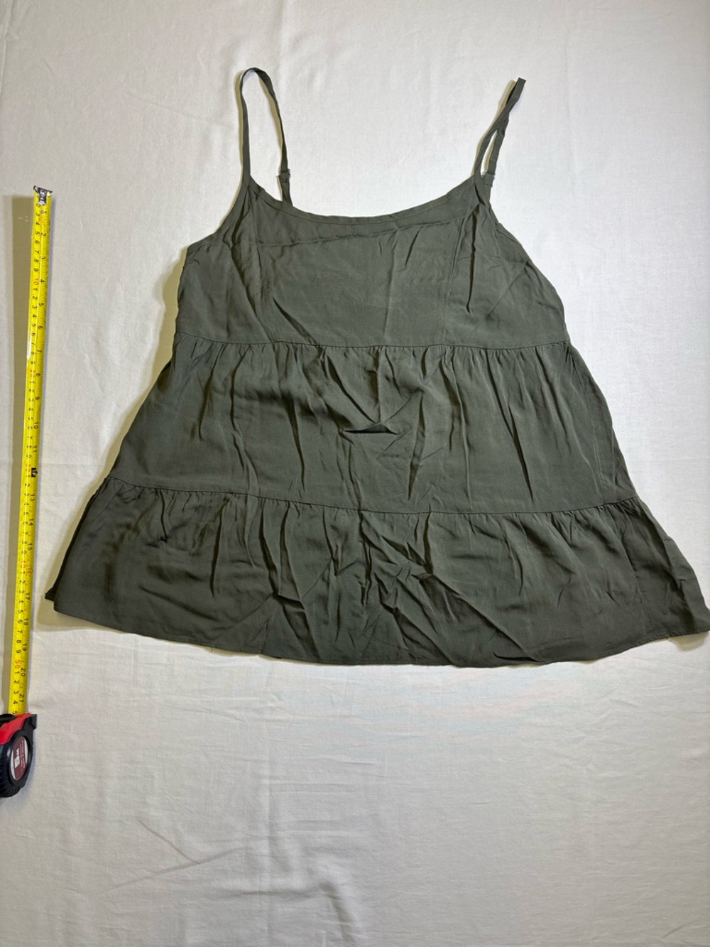 Old Navy Olive Green Tiered Tank Top M